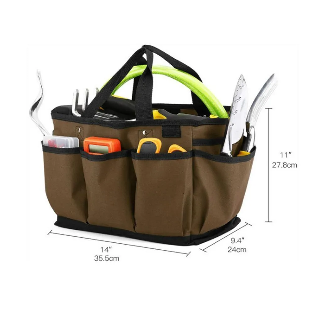 Tool Bag Garden Tool Bag Oxford Fabric Garden Bucket Bag For Gardening Tool Kit Portable Multi-Pocket Tools Organizer Storage Bag 230413