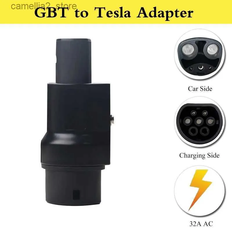 Acessórios para veículos elétricos Tesla para GBT Acessórios de carregamento de veículos elétricos GBT para Tesla modelo 3/y 32A Adaptador Conncetor Conversor Q231113