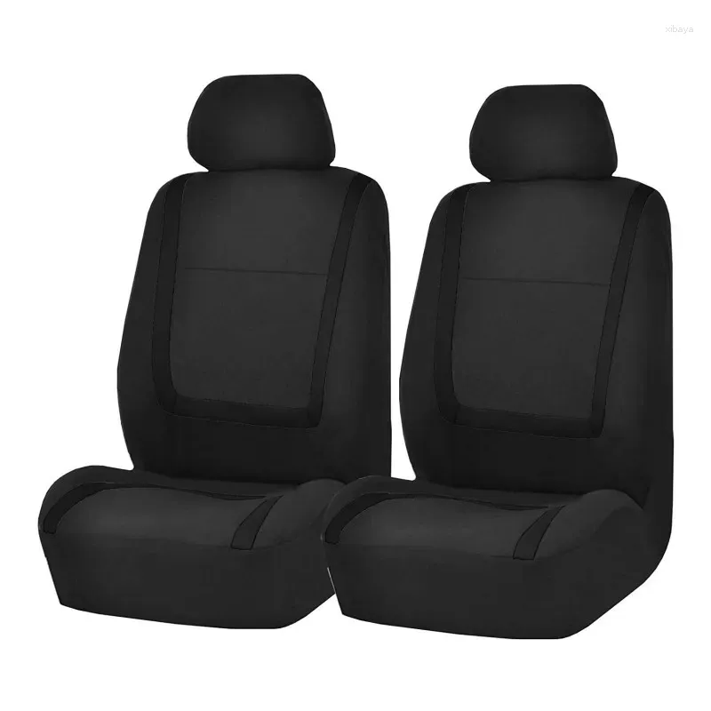 Leader Accessories 2pcs Leather Car Seat Cushions Non-Slip Black Front Seat  Covers Mat Pad for Cars