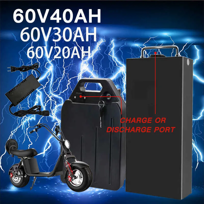 Genuino 60 V 40ah 30ah 20ah moto elettrica impermeabile 18650 batteria al litio 250 W ~ 1800 W per Citycoco scooter bicicletta