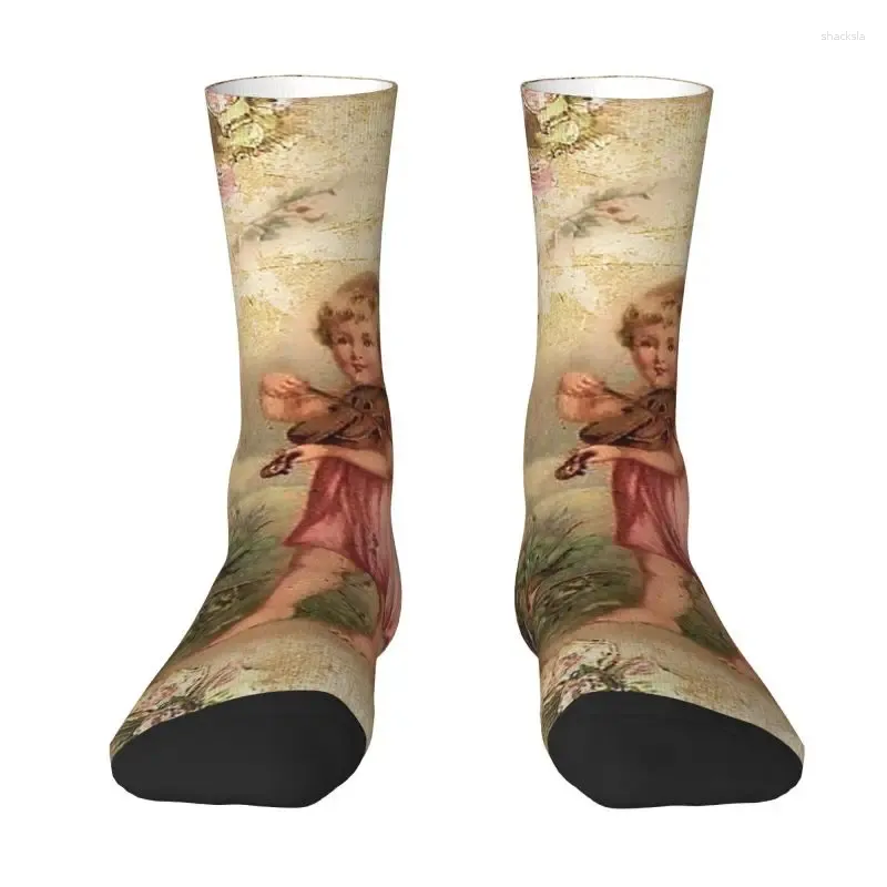 Erkek Çorap Victoria Angel Mens Crew Unisex Noventy 3D Baskı Vintage Elbise