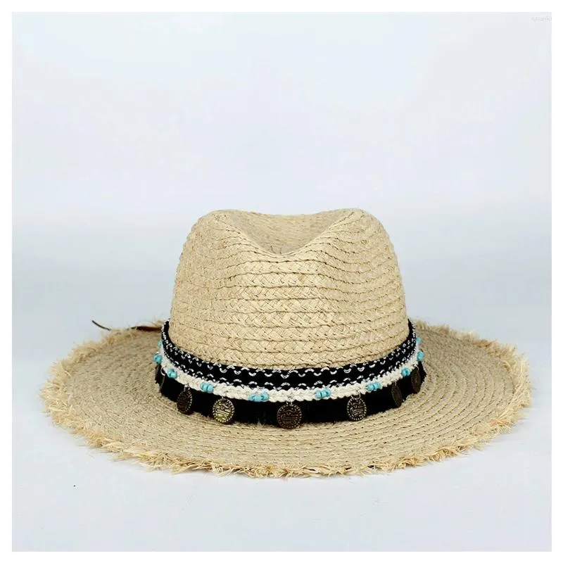 Wide Brim Hats Fashion 9 Stlye Bohemia Summer Women Travel Beach Sun Hat Elegant Lady Raffia Straw Panama Sunbonnet Sunhat