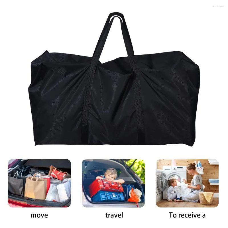 Storage Bags Tote Insert Organizer Large Capacity Package Pouch Moving Handles Travel Packing Duffle Thickened Baggage Weave Woven