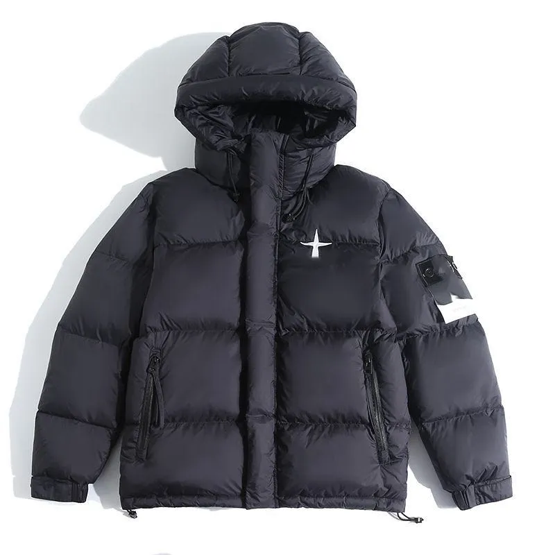 2023 High-End Sea Island Down Jacket Män och kvinnor Winter Duck Down Warm Jacke Sleeve Chapter Tide Youth Thicked Jacket Stilse