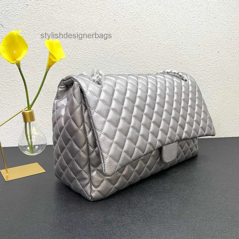 Torby designerskie klasyczne maxi pojedyncza klapa kawior skórzane torby na pikowane torby krowide stare silve/złoto klocki łańcuch Matelasse łańcuch dużych pojemności torebki crossbody