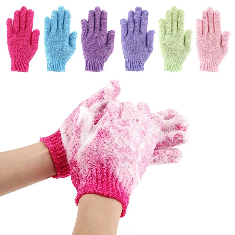 Douche exfoliante Gants de bain Brosses de bain pour douche Spa Massage et gommages corporels Éliminateur de cellules de peau morte Solft et adapté aux hommes femmes