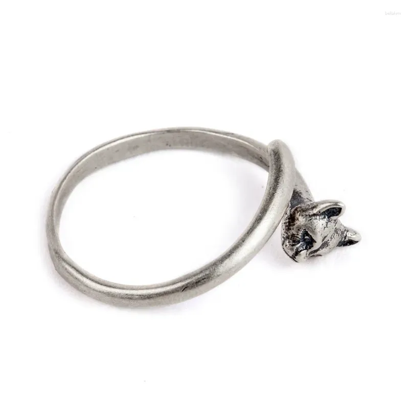 Cluster Rings S925 Silver Creative Jewelry Woman Ring Cute And Simple Kitten Open Adjustable For