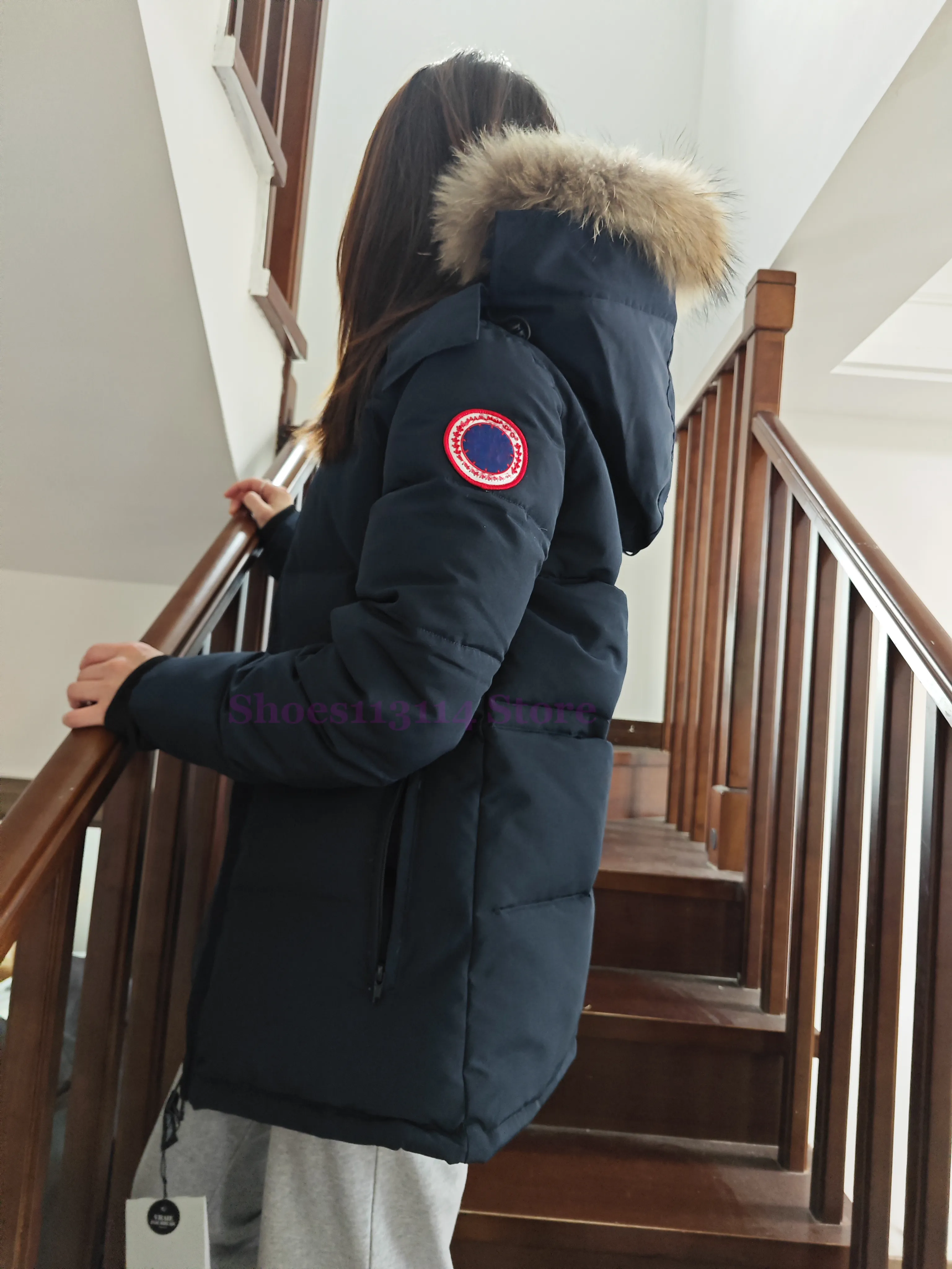 Luxury Canadian Arctic Down Parka Womens Jacket With Hood For