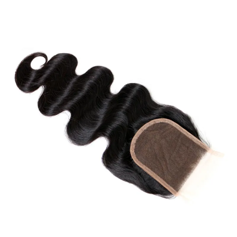 Indisch Maagdelijk Haar 4X4 Vetersluiting Body Wave 10-24inch Echt haar Vetersluiting Met Babyhaar Middelste Drie Gratis Deel Groothandel