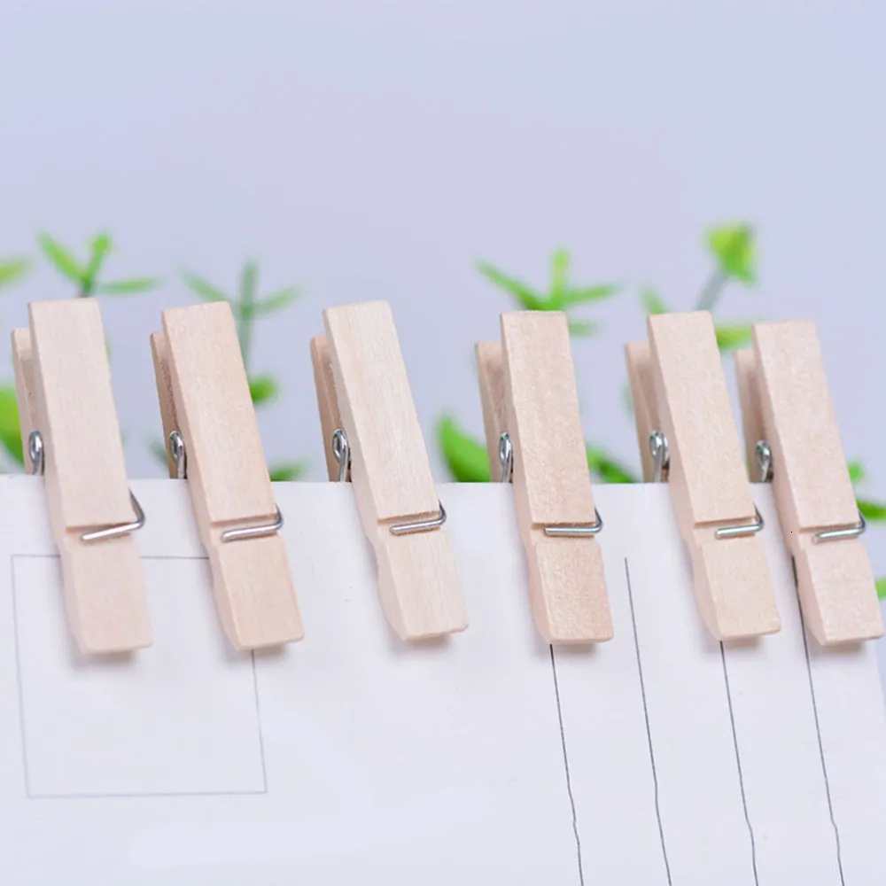 Wholesale Very Small Mine Size 30mm Mini Natural Wooden Clips For Photo  Clips Clothespin Craft Decoration Clips Pegs 50 Pcs