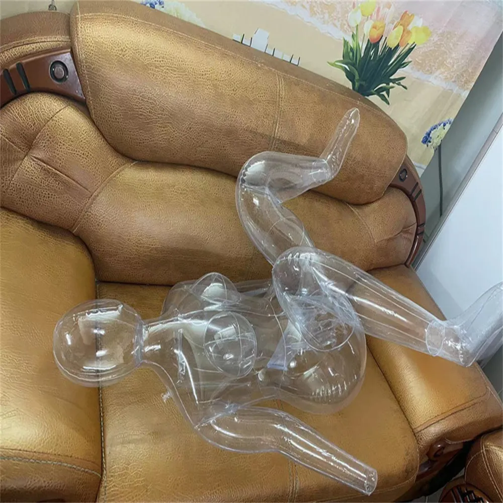 2023 Gonflable Femme Tissu Tête Robe Art Mannequin Transparent Tête Entière Gonflage Maniqui Pour Le Corps De Poupée Sexy Peut Choisir L'affichage De La Posture E167