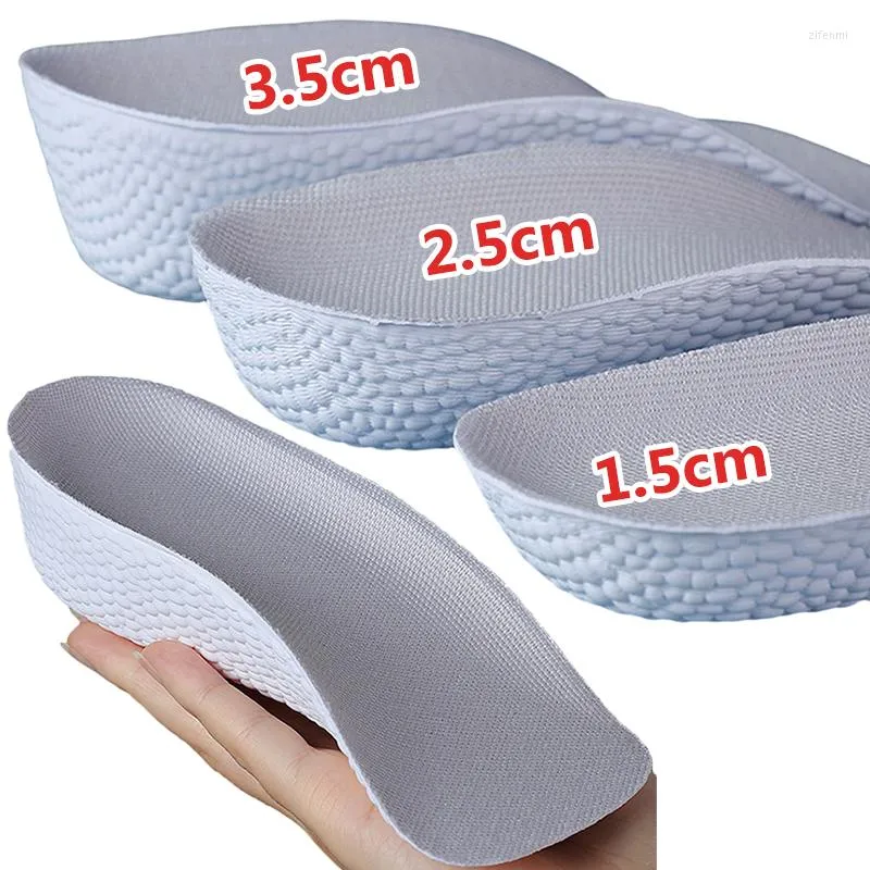 Meias femininas 3,5 cm palmilha invisível para aumento de altura arco ortopédico suporte macio alto elástico leve para homens almofadas de sapatos