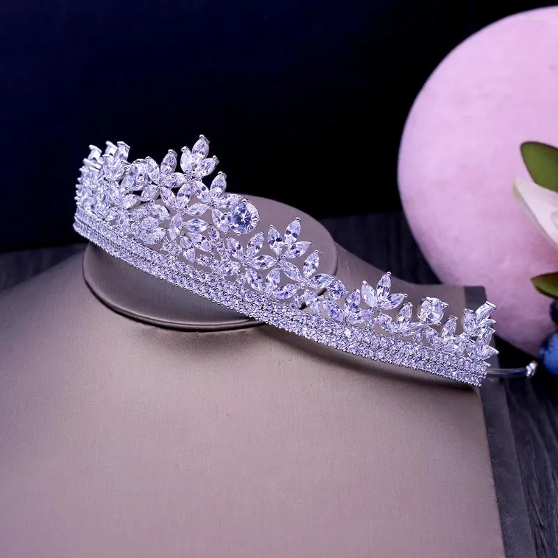 Pinces à cheveux, diadèmes et couronne en Zircon cubique scintillant, accessoires de mariée pour femmes, diadème de spectacle Quinceanera, arrivée à la mode, C-40