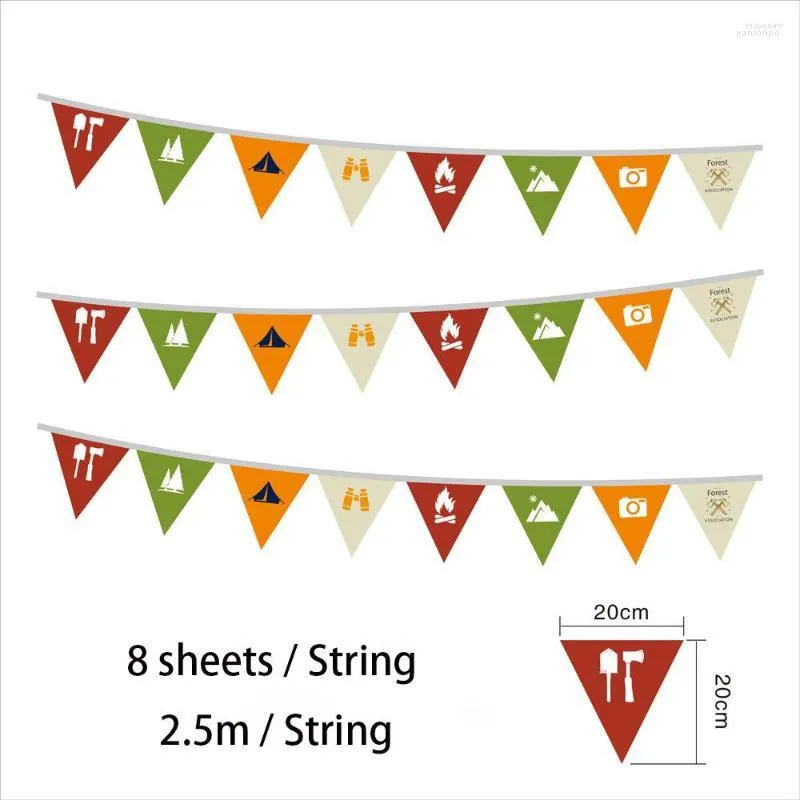 Party Decoration Camping Decorations Campsite Banner Camp Garland Pennant Hanging Multicolor Bunting Flags Signs 2023ing