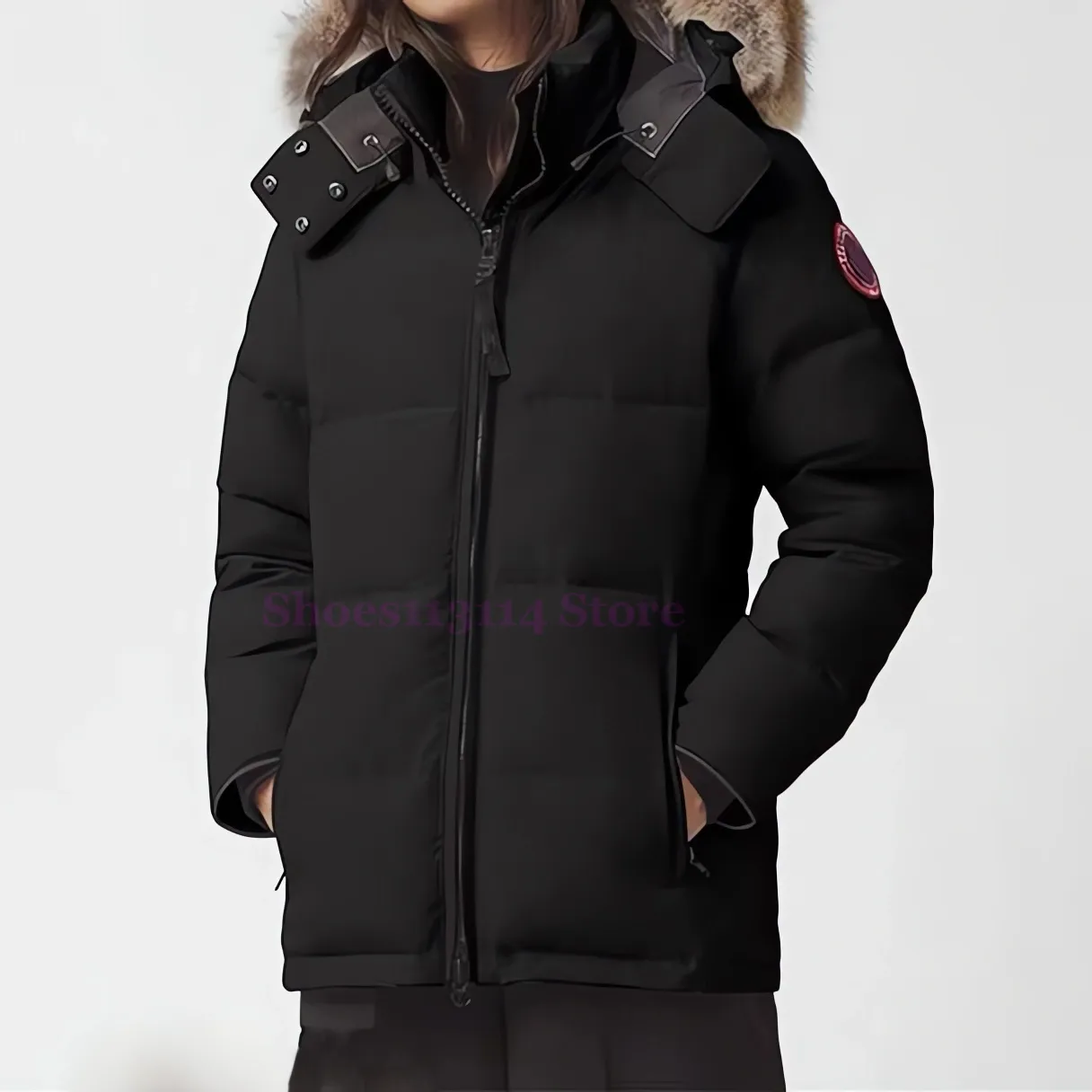 Canadese damesjassen ganzen dames Canada winter warme outdoor pufferjas parka's met capuchon mode ganzendonsjack luxe klassieke bovenkleding dik 446Q