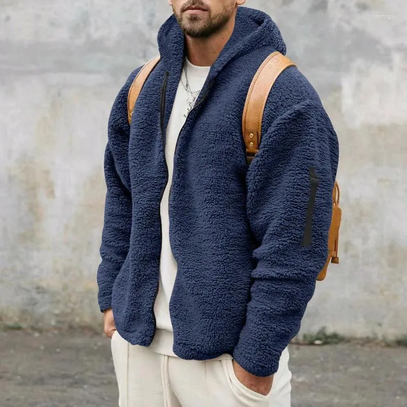Herenjassen Mannelijke bovenkleding Dubbelzijdig Arctic Velvet Capuchon Rits Fleece sweatshirts met lange mouwen Jassen Winter Warme hooded streetwear