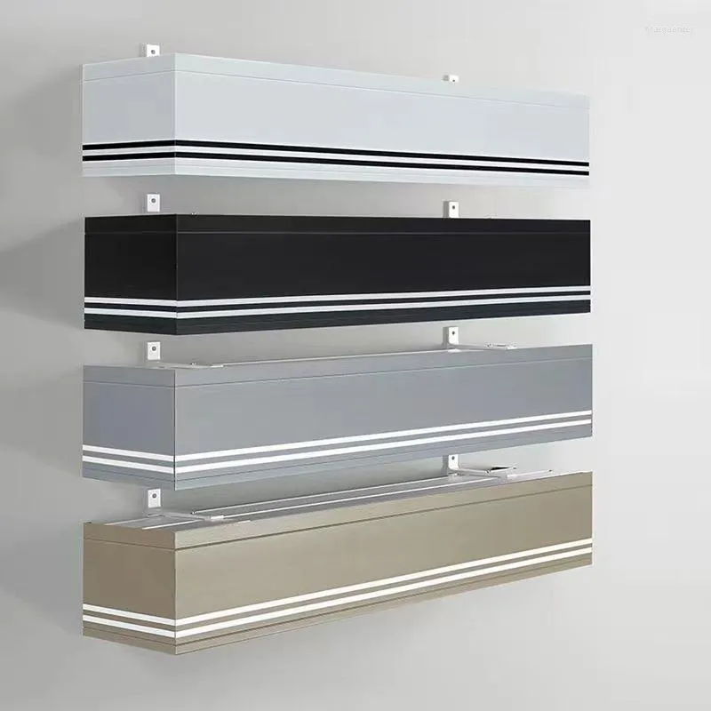 Gardin lyxig kassettlåda pelmet enstaka spår dubbel stång tak eller väggmontering Anpassa längd (40-175 tum) för sängen