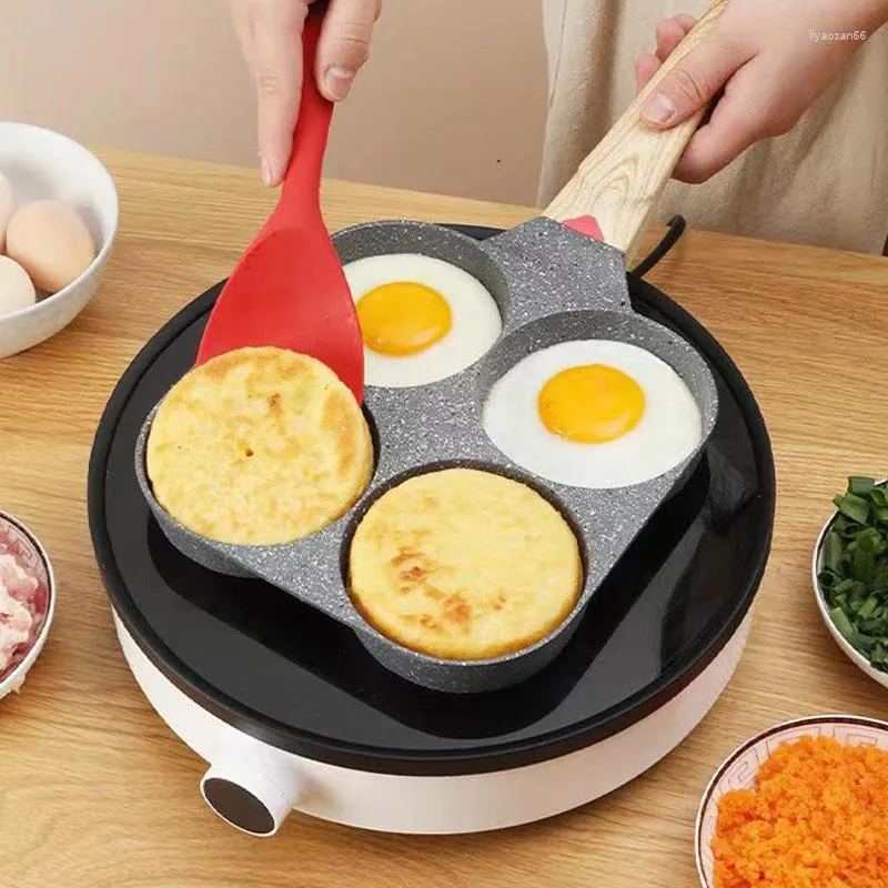 Non Stick 4 Hole Omelet Pan For Induction Cooker And Gas For Cooking