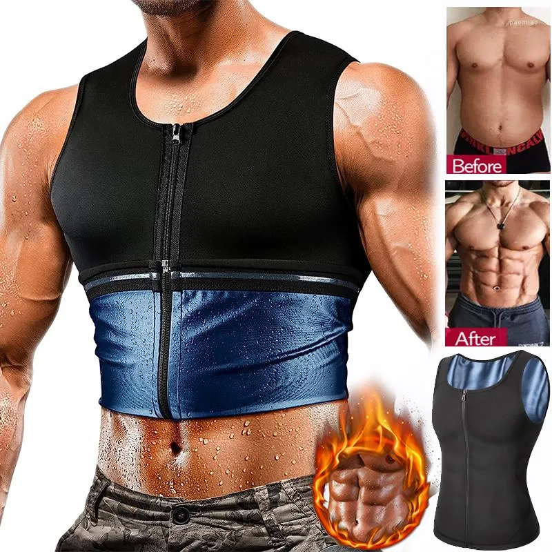 Men's zipper heat trapping sweat shaper vest sale