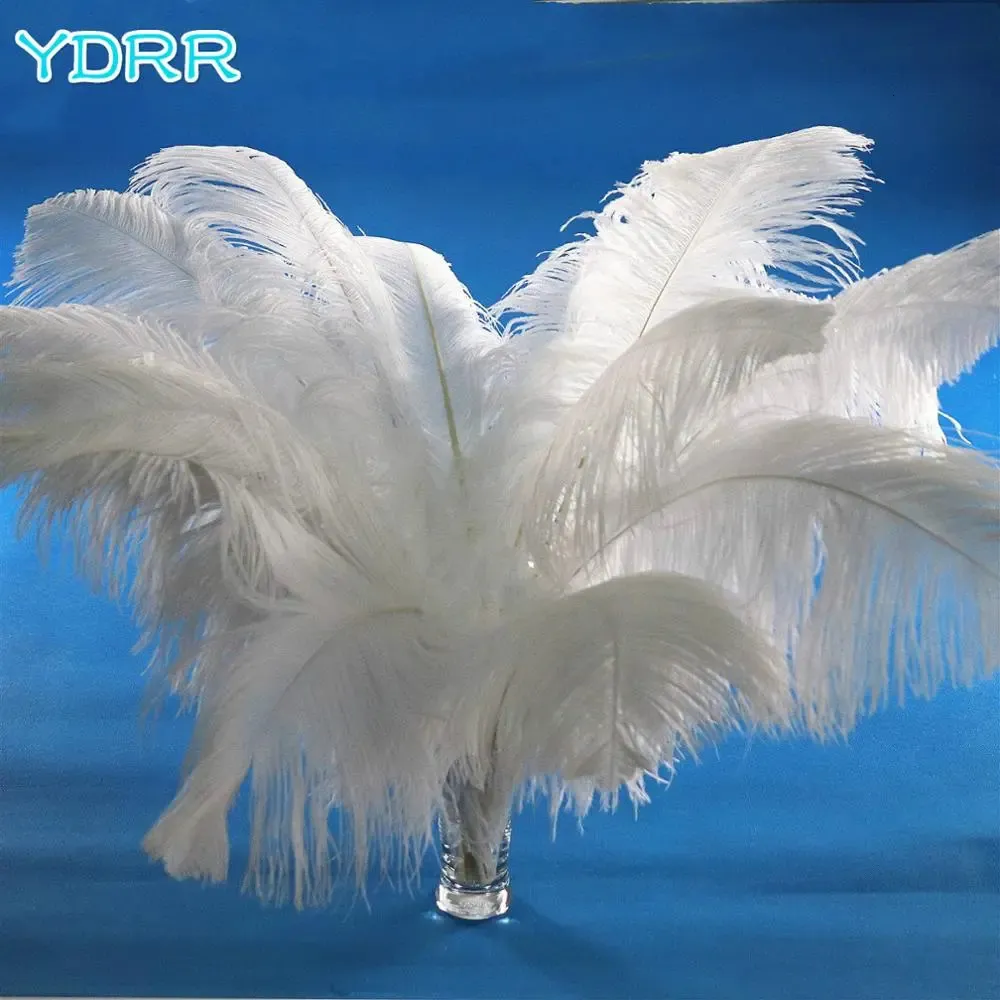 Other Event Party Supplies 3035cm good quality wedding feathers 20pcsa lot white ostrich feather carnival decoration for costumes 231113