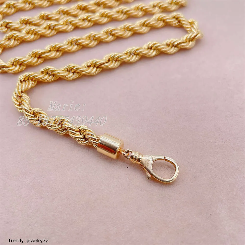 Pendant Necklaces 18K Solid Gold Rope Chain for Men Pure Au750 Gold Necklace Jewelry Custom Gift Idea with Real Gold Chain Au750