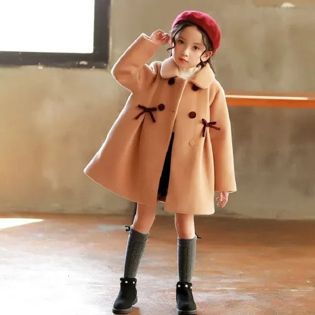 New Arrival】Children Jacket for Girls Winter Wool Warm Overcoat Fashion  Girls Clothes Kids Outerwear Autumn Girls Coat 4 6 8 10 12 13 Years