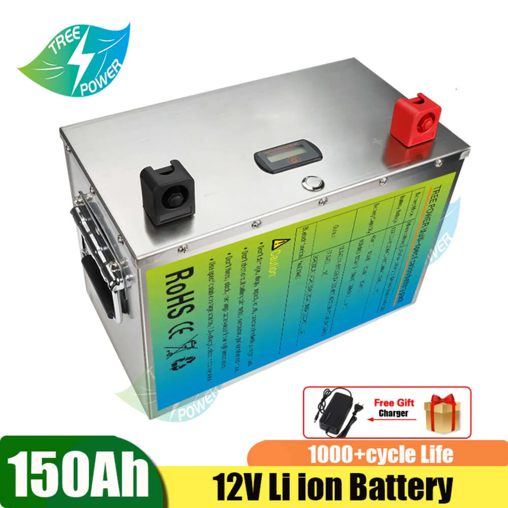 Batterie Lithium-ion Rechargeable 150ah 12V avec BMS pour système de stockage solaire + chargeur