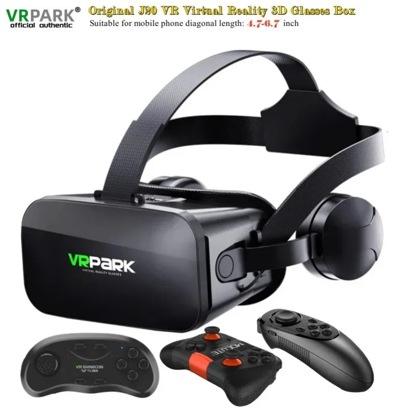 VRAR Accessorise Original J20 4K Réalité Virtuelle 3D Boîte à Lunettes Stéréo VR Google Carton Casque Casque pour Téléphone Android Max 6,7" Rocker 231113