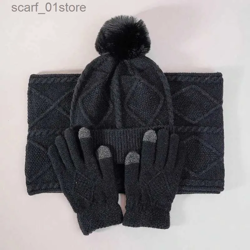 Cappelli Sciarpe Set 2023 Inverno Uomo Donna Cappello Sciarpa Gs Set Maschio Femmina Cofano Cappelli lavorati a maglia Sciarpa Set Outdoor Uomo Caldo Peluche Cs Cappello SciarpaL231111