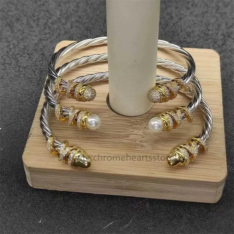 Bracelet en or haut manchette bracelets de créateurs de luxe Dy bijoux de mode qualité classique rétro 4mm fil d'enroulement argent match quotidien