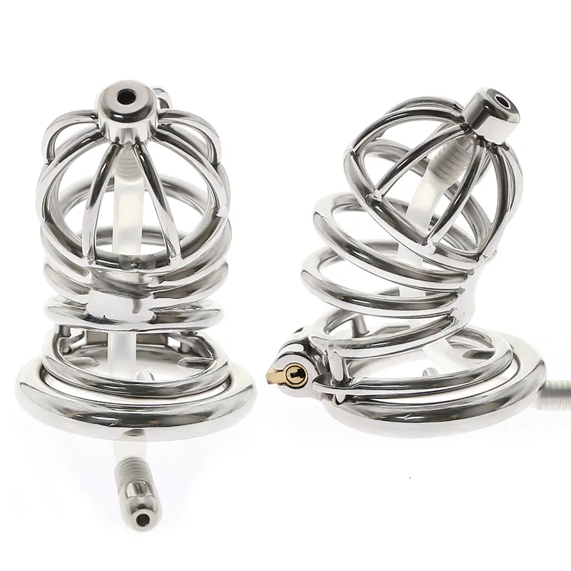 Adult Toys Hollow Penis Cage Chastity Cage Male Chastity Enslaves SM Product Stainless Steel Chastity Lock Rings Sex Toys For Men 230413