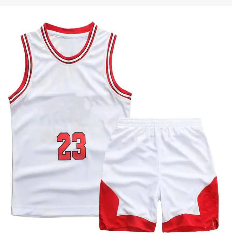 Ensembles de vêtements pour enfants chauds Maillots de basket-ball Jeunes enfants LeBron 23 24 25 30 Maillots pour enfants Maillot de basket-ball pour garçons Uniformes pour enfants Ensemble sans manches A07