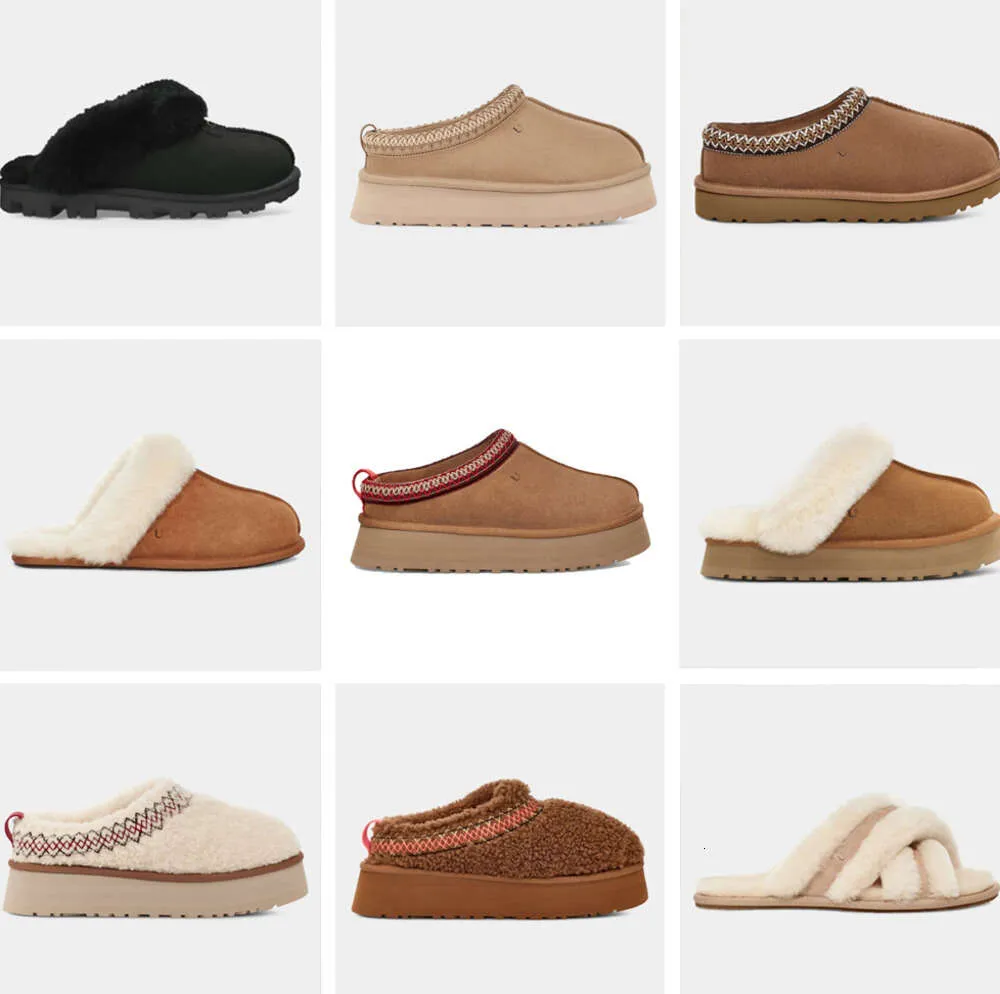 Flauschiger Designer-Tasman-Hausschuh, Australien-Plattform, UGG-Hausschuhe, Schrammen, Wollschuhe, Schaffellfell, echtes Leder, klassische Marke, lässige Damen-Goutside-Slider-Stiefel UGGsie