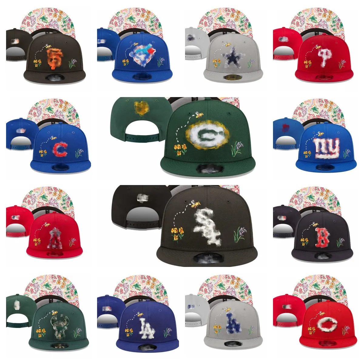 Дизайнерские спортивные шляпы Snapback All Teams логотип для взрослых хлопковые бейсбольные снимки вышивая хлопковые футбольные шляпы хип -хоп на открытом воздухе баскетбольные сетчатые шапочки для шляпы заказ