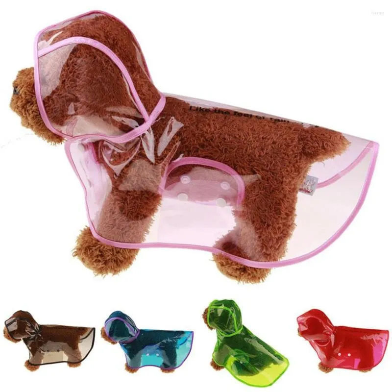 Vestuário para cães Pet Capuat Rainwear Roupas de roupas de cachorro com capuz de plástico reutilizável transparente para animais de estimação