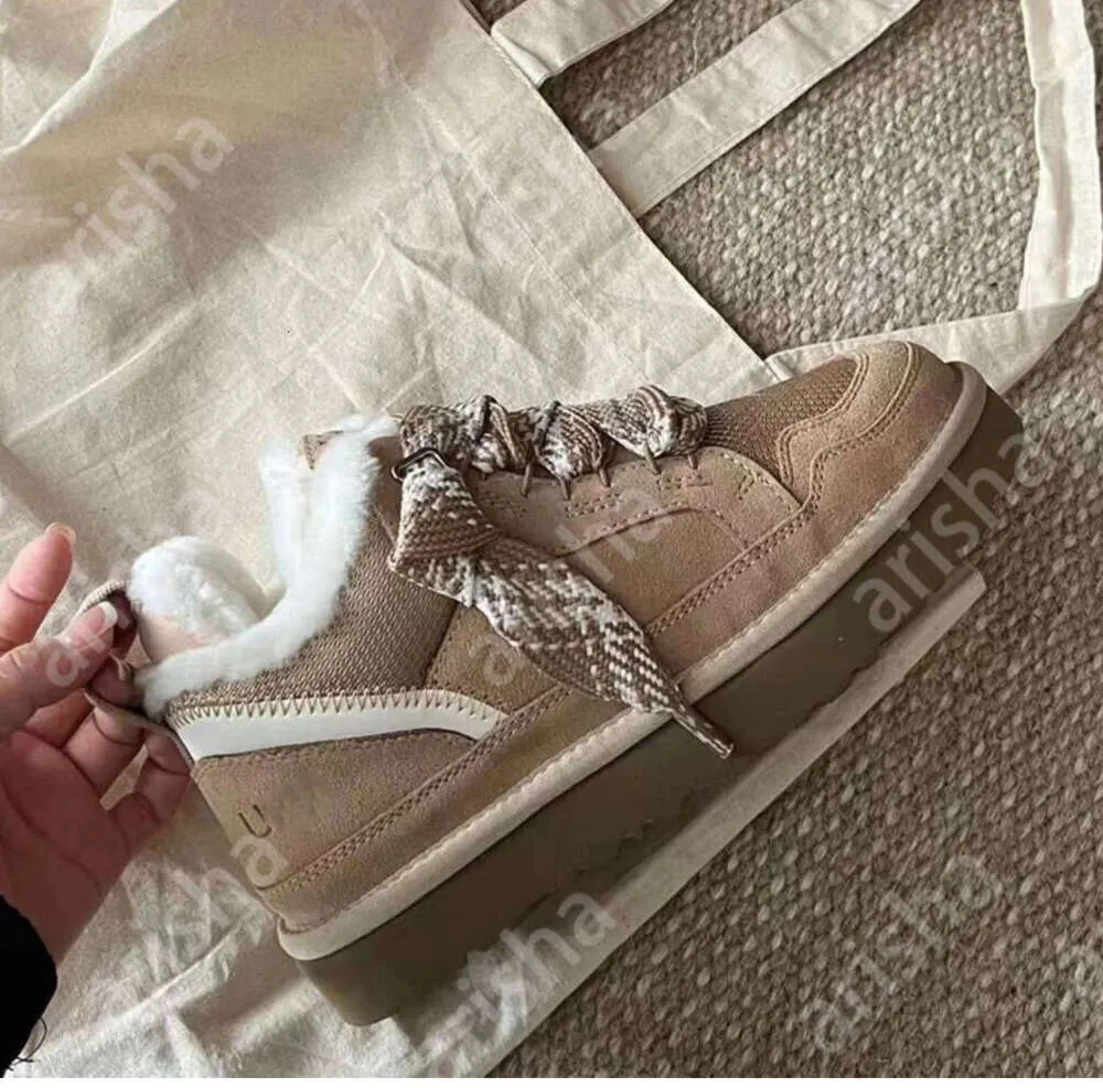 Designer lowmel tränare casual u gglies stövlar skor sneakers kvinnor korgar sand ull fårskinn vinter canvas kall äkta läder mocka löpare fall tasman