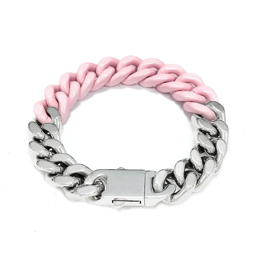 Charm Armbänder Mode Stahl Backen Farbe Patchwork Farbe Kuba Armband Männer und Frauen Ins Ornamente Nische Hip Hop Schmuck 231110