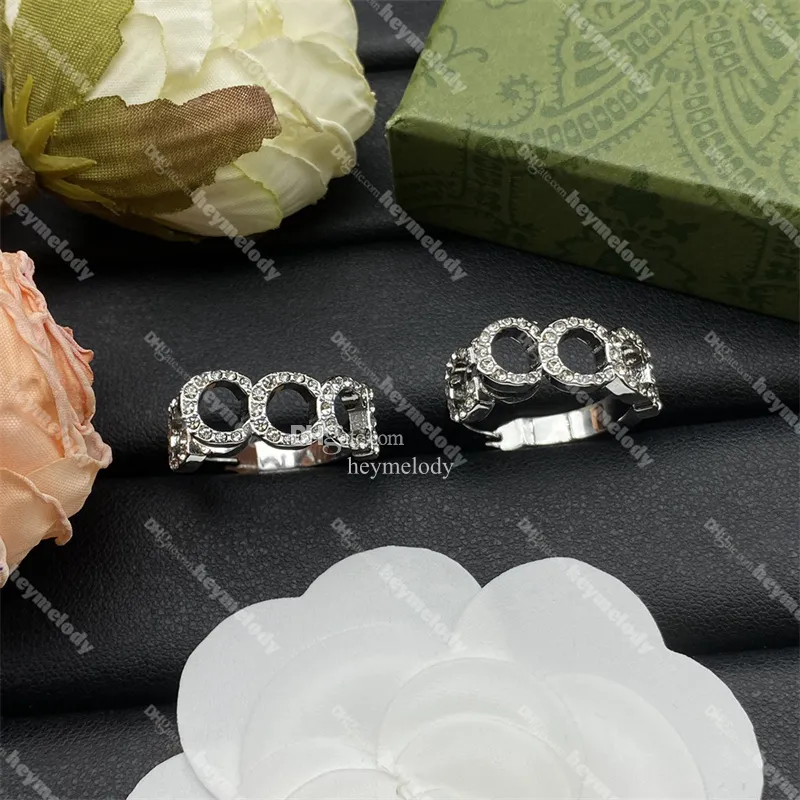 Chic Designer Silver Stud Earrings Letter Diamond Hoop Earrings Crystal Dangler Eardrops With Box