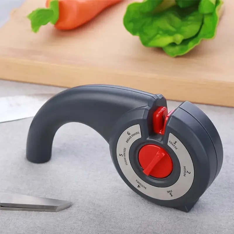 6-Stage Adjustable Manual Knife Sharpener - Perfect for Kitchen, Outdoor, Pocket & Scissor Knives!