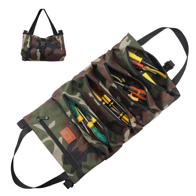 Verktygspåse Multi-Purpose Tool Bag High Quality Professional Multi Pocket Hårdvaruverktyg Pouch Roll Up Portable Small Tools Organizer Bag 230413