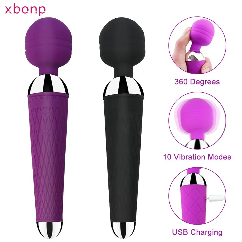 Vibrateurs 20 vitesses puissant AV vibrateur baguette magique stimulateur de Clitoris jouets sexuels pour femmes G spot masseur adulte femme produit érotique 231124