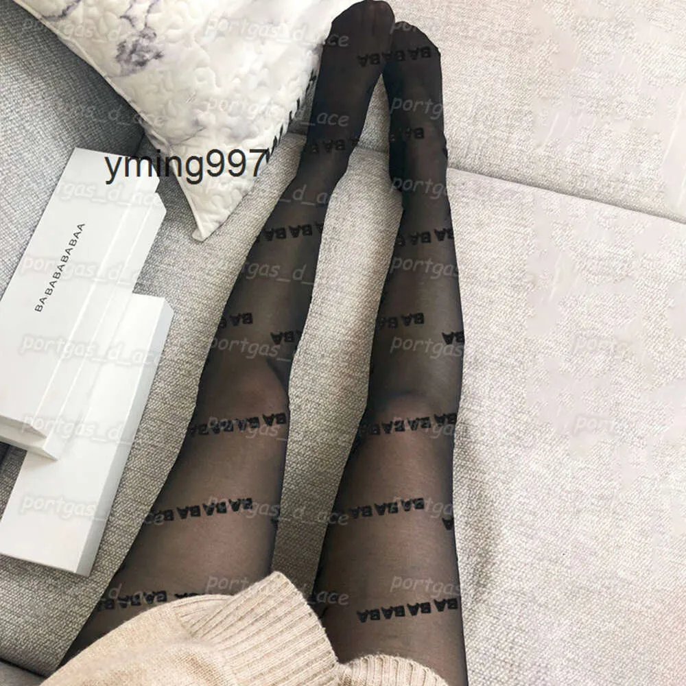 Vintage Street Fashion Tights Style balencaigaly Black Thin Flocking INS Womens balencigaly Socks Leings Sexy White