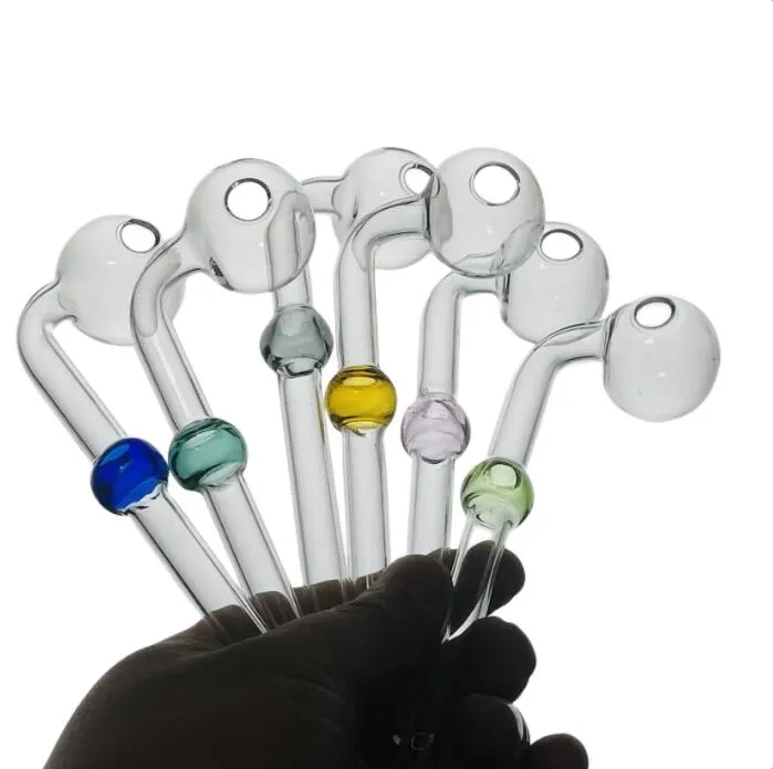 ACOOK 20pcs Pyrex Glass Oil Burner Pipe Clear Color quality pipes transparent Great Tube tubes Nail tips
