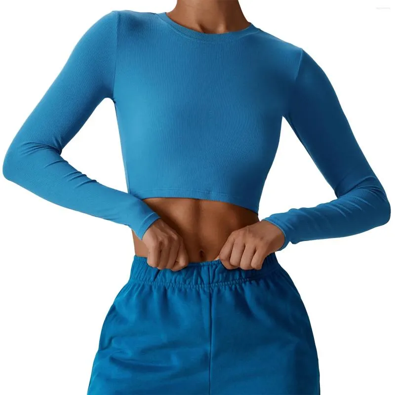 Camisas ativas lazer correndo manga longa confortável respirável levantamento pulôver secagem rápida leve roupas de yoga para fitness ao ar livre