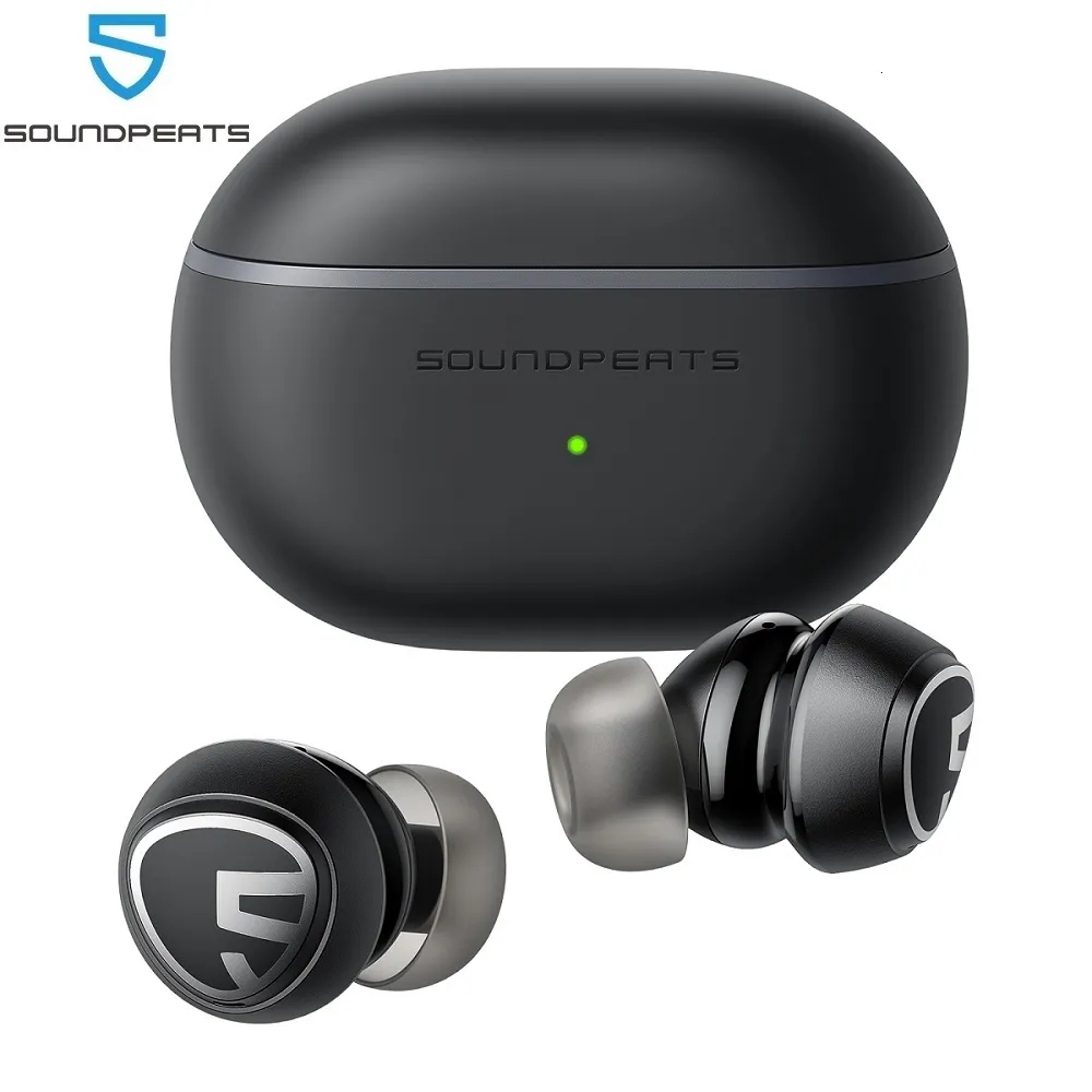 Mobiltelefonörlurar Sound Peats Mini Pro Hybrid Active Noise Creanching Wireless Earuds Bluetooth 52 Hörlurar med ANC QCC3040 APTX Adaptive 230412