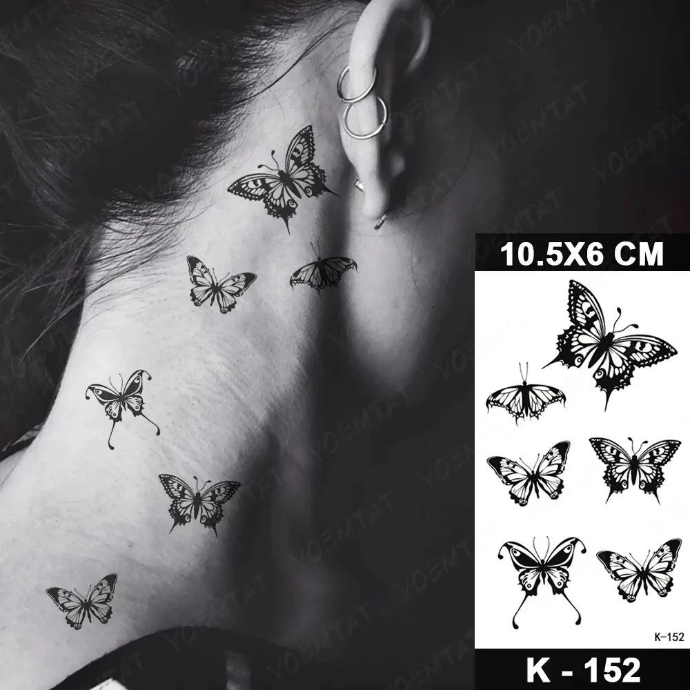 Sexy Temporary Tattoos Sticker for Women Girls Kids Children Waterproof Tattoo  Paper Flower Letter Butterfly Fake Bodi Art Tatoo