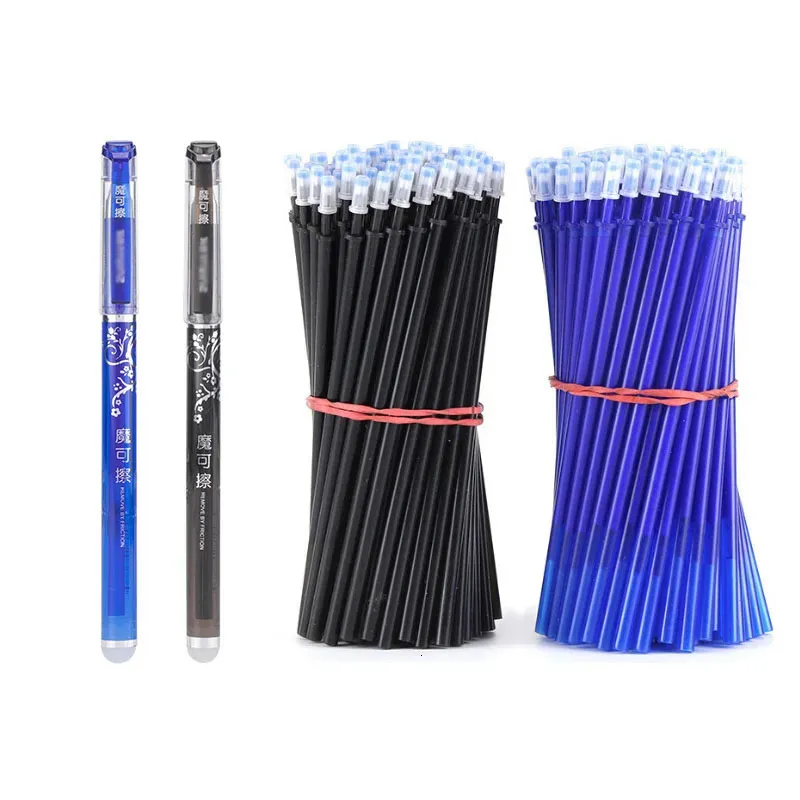 Canetas esferográficas 30 pcs caneta apagável gel 05mm blueblack tinta recarga conjunto para material escolar estudante escrita exame papelaria 231113