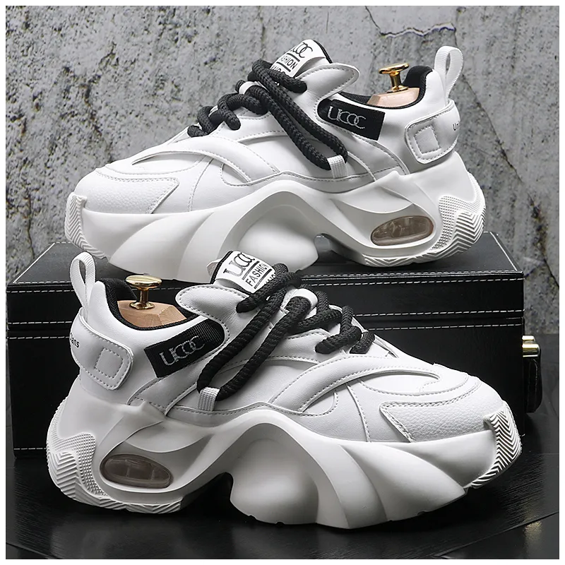 Autumn White Men's Platform Sneakers Andningsbara män Chunky Shoes Trainers Men Sneakers Tenis Masculino Zapatillas Hombre