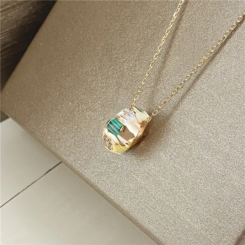Роскошное высококачественное ожерелье женского алмазного сервина качество цепочки розового золота 18 тыс.