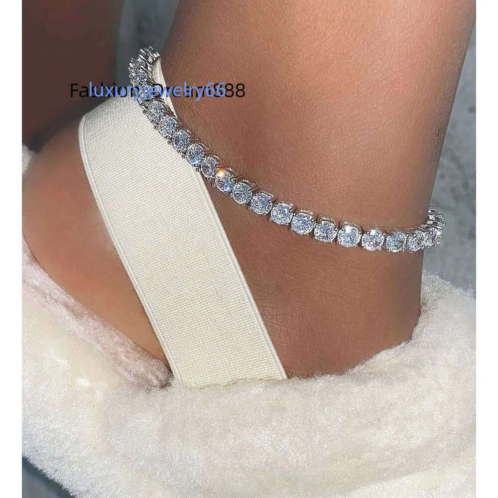 Foxi Jewelry Hip Hop Icepou jóias jóias Cuba Link Diamond Anklet Tornozelo personalizado jóias femininas